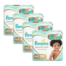 Kit Fralda Pampers Premium Care Jumbo Xxg 224 Unidades