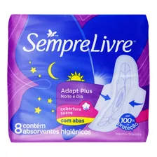 Absorvente Sempre Livre Adapt Plus Noite E Dia Suave 8 Und