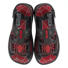Sandalia Infantil Negro/rojo Spiderman Ipanema