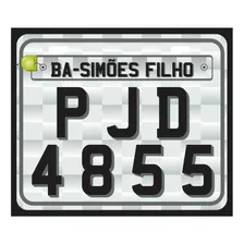 Placa Para Moto Personalizadas Decorativa Auxiliar Cinza