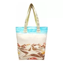 Bolsa Feminina Moda Praia Conchas Na Areia Magicc Bolsas 200