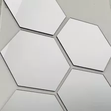 Espelho Prata Decorativo Acrílico Colméia -12 Hexágonos Cod