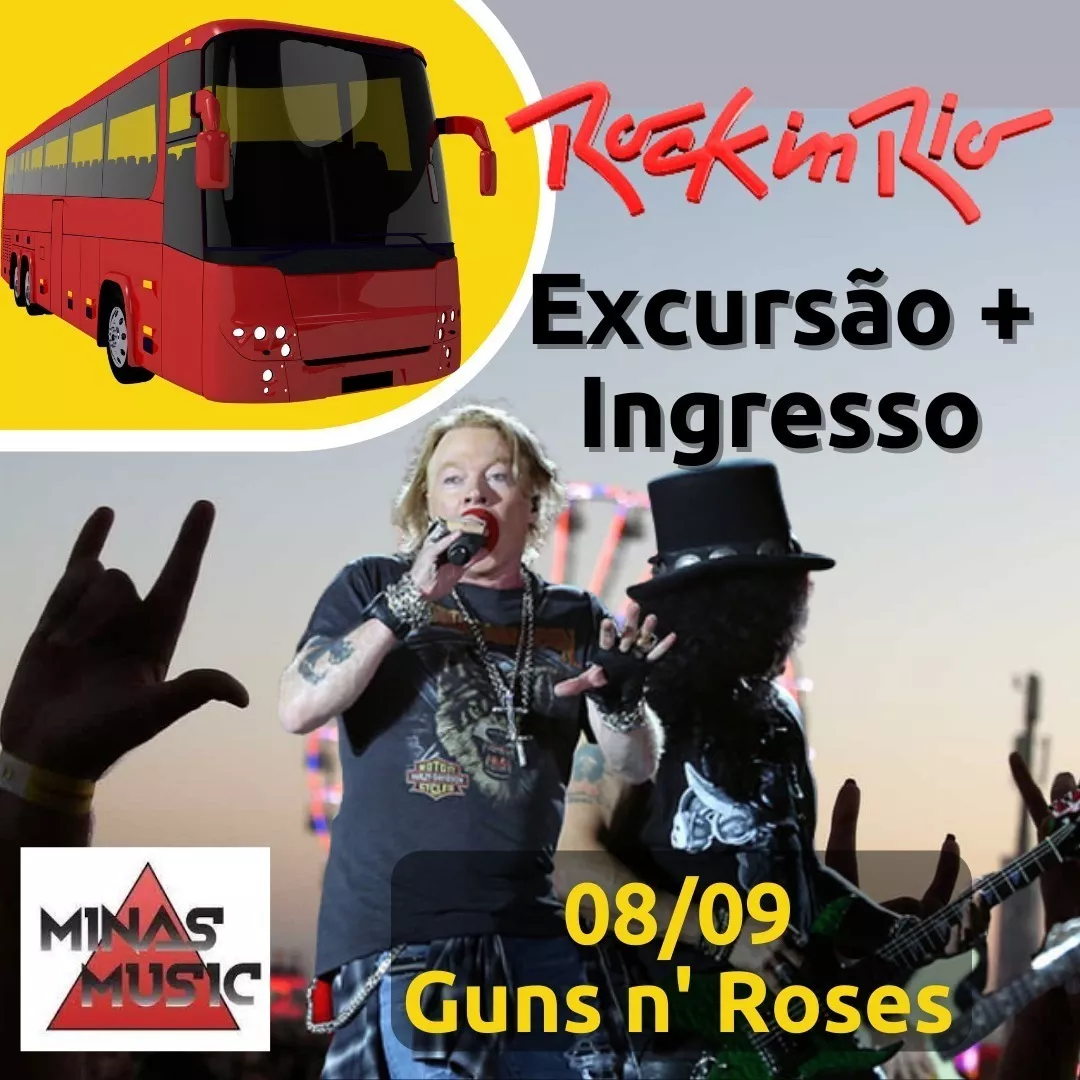 Excursão Rock In Rio Ingresso Inteira 08/09 Guns N Roses Bh
