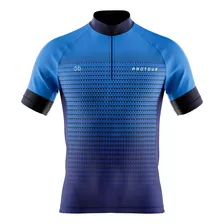 Camisa Ciclismo Masculina Pro Tour Azul Degrade Com Bolsos 
