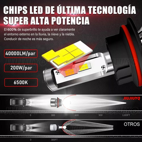 Para Nissan 9007 Kit Led Light Alta/baja 40000lm Csp Foto 3