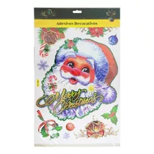 Adesivos De Porta Decoração Natal Papai Noel Sino Bolas Cor Colorido