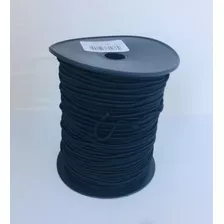 Elástico Roliço 2,5mm Uso Máscaras/ Roupa De Mesa Rolo 100 M Cor Preto Desenho Do Tecido Liso