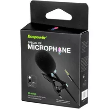 Mini Microfone Ecopower Cor Preto