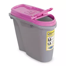 Dispenser Home Armazenador/porta Ração 40 L Rosa Liso