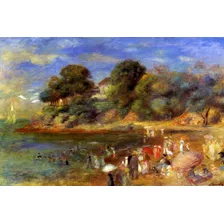 Praia Em Pornic França Verão 1892 De Renoir Tela 51cm X 34cm