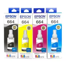 Kit Tinta Original Epson L120 L1300 L395 664 T644 L396 L355 L555 L365 L355