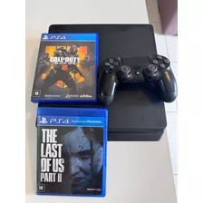 Playstation 4 Slim 500gb + 1 Controle + 2 Jogos