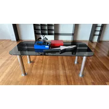 Mesa Vidrio Con Base Acero Inoxidable