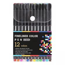 Lapices Tiralínea Fineliner 0,4mm 12 Colores Punta Fina