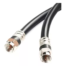 Cable Coaxial Rg6 Al 90% Negro 1 Metro Con Conectores