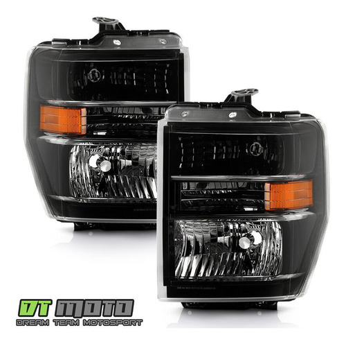 Par Faros Negro Ford E-350 Super Duty Xlt 2010 6.0l Foto 2