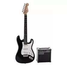 Guitarra Electrica Pack Freeman E01 Strat Black Color Negro