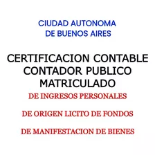 Certificación Contable De Ingresos - Origen Lícito Fondos 