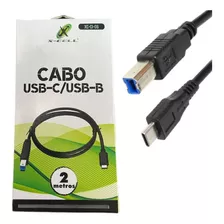 Cabo Usb-c/usb-b 2 Metros 5v Preto Xc-ci- 06