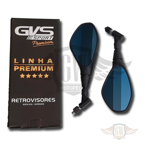 Retrovisor Gvs Bmw F800 Giro 360 Honda Lente Convexa Azul