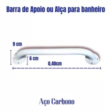 Barra De Apoio/alça/idoso/auxilio/de Segurança/banheiro 40cm Cor Branco