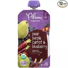 Ciruela Organics Etapa 2, Organic Baby Food, Pera, Zanahoria