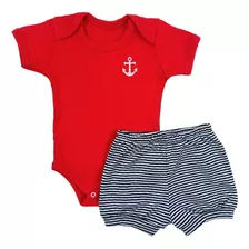 Conjunto Roupa Body Bebe Marinheiro Roupa Infantil Fantasia