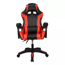 Cadeira Gamer Ergonômica Reclinável Com Massageador Cor Vermelho/preto Material Do Estofamento Couro Sintético