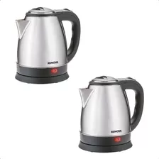 Kit 2 Chaleira Inox Jarra Elétrica 1,8 Litros 1500w Kettle