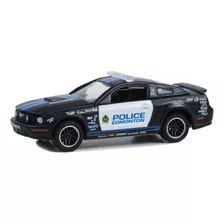 Greenlight 2009 Ford Mustang Gt Blue Line Racing Policia Color Negro