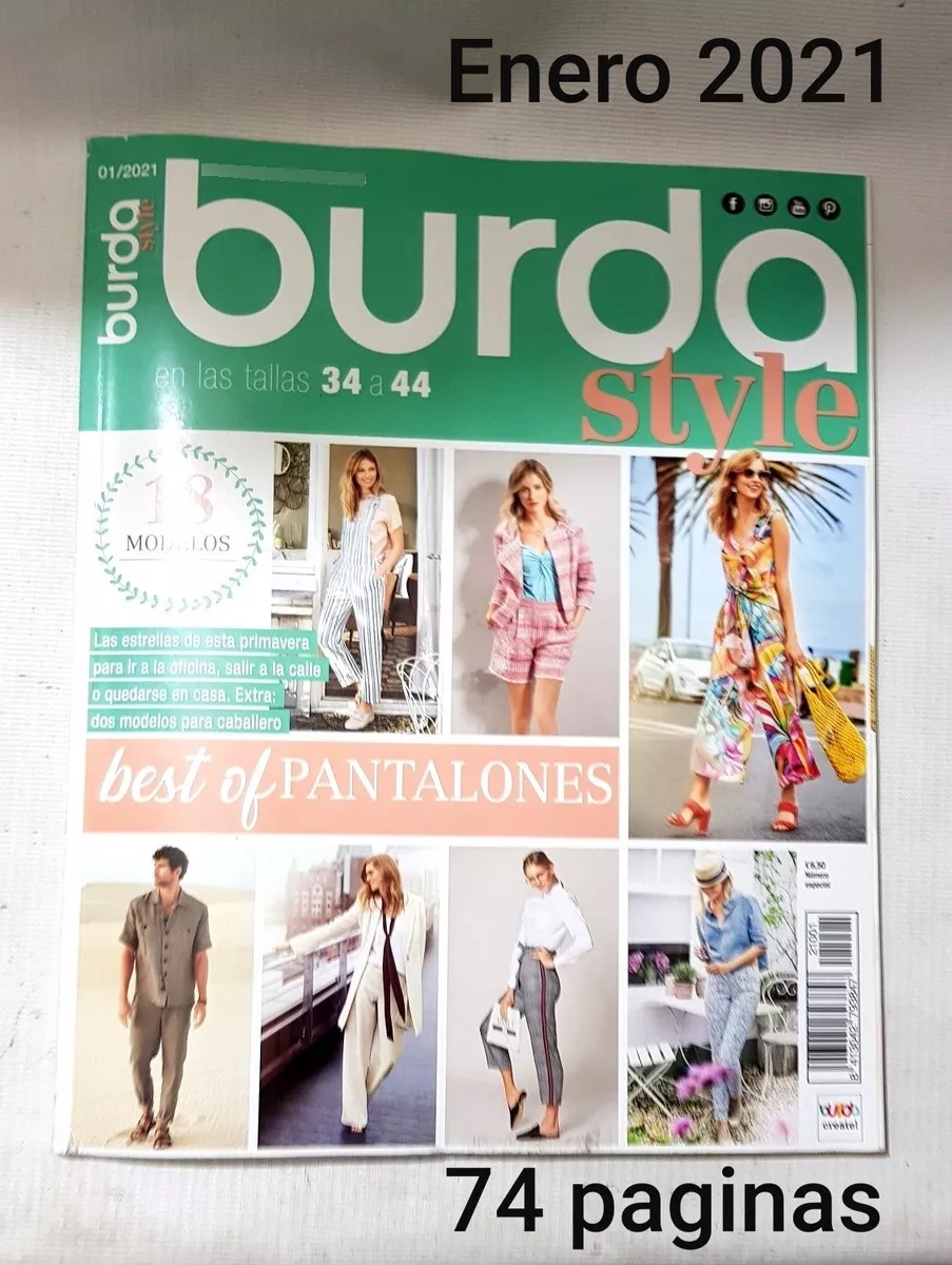 Revista Burda Style Enero 2021, 74 Pag. Especial Pantalones.
