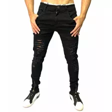 2 Calça Masculina Jeans Rasgada Lycra Premium Destroyed