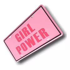 Placa Metal Girl Power Decoração Menina Moderna 