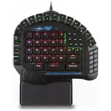 Teclado Mecánico Aula Excalibur, Led Rgb, Usb, Negro