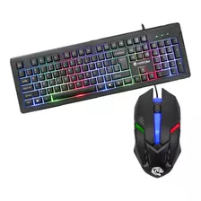 Kit Mouse E Teclado Para Jogo Gamer Led Rgb Usb Pc Notebook