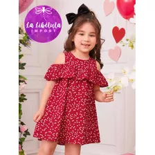 Hermoso Vestido Estampado De Corazones Para Niñas