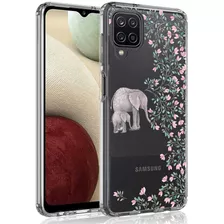 Funda Para Samsung Galaxy A12 - Transparente/elefante/flo...
