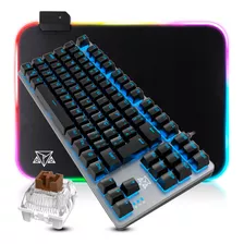 Kit Teclado Mecanico Gamer Mousepad Para Pc Computador Abnt2