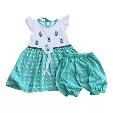 Conjunto 2 Piezas Vestido Y Bombacha / 0-3 Meses 