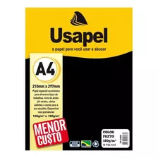 Papel Color Plus A4 180g Varias Cores 10 Folhas Escola Arte Cor Preto