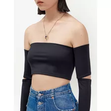 Crop Top Strapless Mangas 90's Y2k Aesthetic