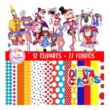 Kit Cliparts Y Fondos Circus Digital Imprimibles #611