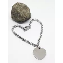 Pulsera Con Dije Corazon Acero Ideal Dia De Los Enamorados