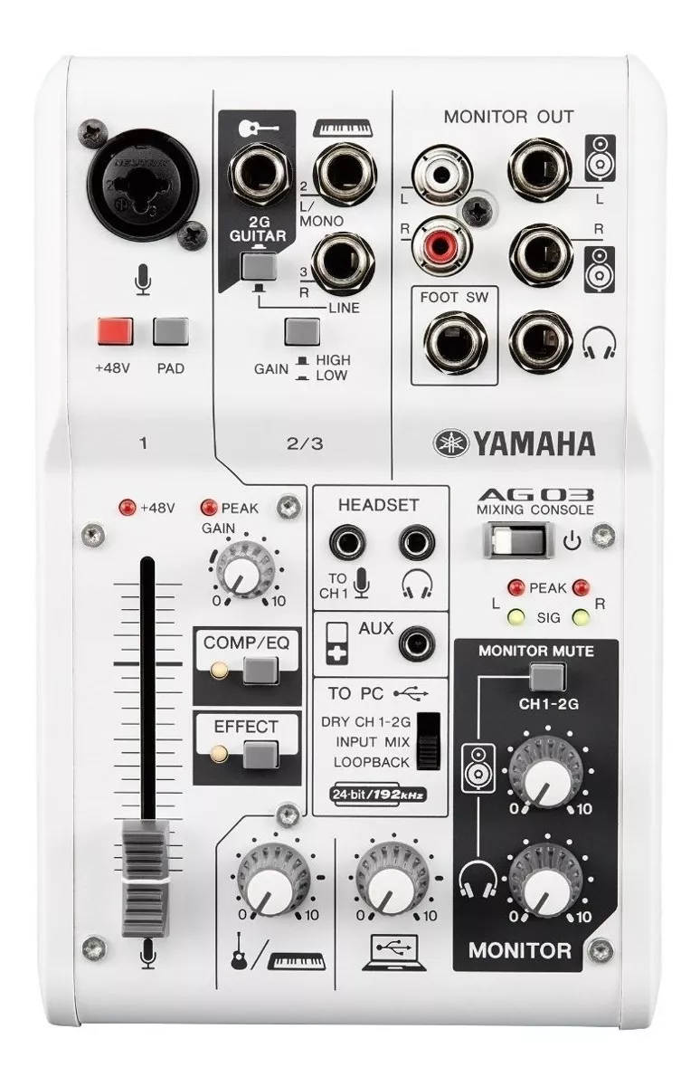 Consola Yamaha Ag03 Mixer Placa Usb 2.0 Efectos Interface
