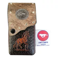 Funda De Cuero Artesanal , Para Celular, Modelo Potrillo 