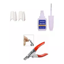 Kit Corta Tips + Pegamento + 100 Tips Uñas Esculpidas Ydnis