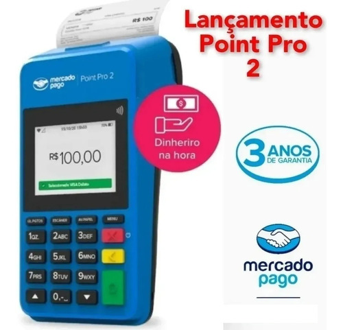 Maquininha De Cartão Mercado Pago Point Pro 2 Wi-fi E Chip
