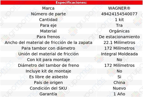 Zapatas Organicas Tra Wagner Dodge Spirit L4 2.5l 90 A 95 Foto 3