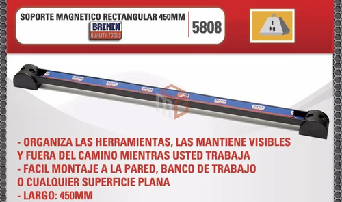 Barra Magnetica Imantada Bremen 450mm Soporte 5808 Dgm