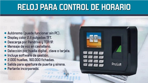 Reloj Control Horario Biometrico Asistencia Prosoft Wifi Negro - imagen 6
